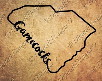 Gamecocks South Carolina State outline Frame Svg, Png, Dxf, Eps, Fcm SC gamecocks SVG