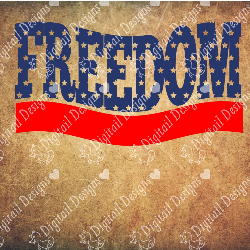 Freedom Word Art SVG America svg png eps dxf ai fcm.