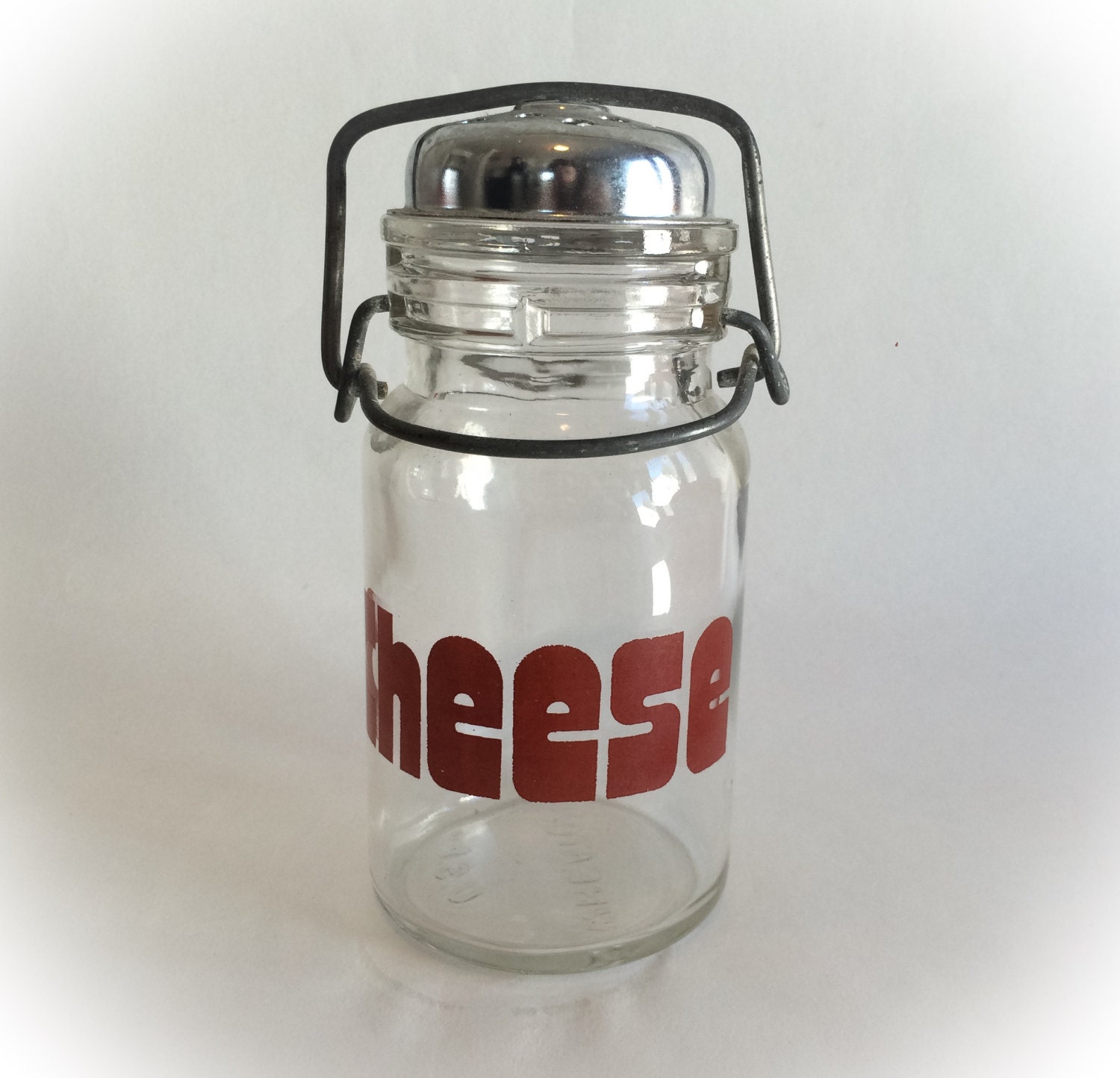 Vintage 1970s Wheaton Clear Glass Parmesan Cheese Shaker With
