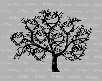 Family Tree 9 names SVG DXF EPS, family tree files, family tree design, tree svg, family tree, cutting file for cricut silhouette, svg files