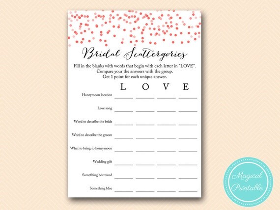 bridal scattergories questions bridal scattergories questions