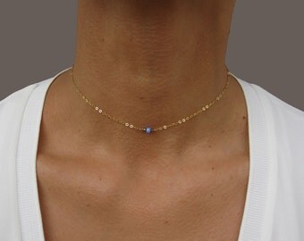 Gold Choker, 14K Gold Necklace, Dainty Choker, Gold Choker Necklace, Dainty Gold Necklace, Gold Chain Choker, Delicate Gold Necklace