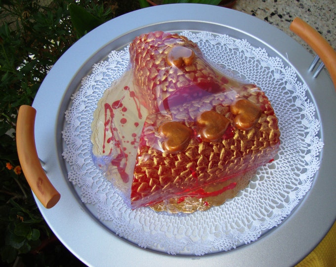 I love you Gift, Pomegranate Infusion Glycerin Soap Cake, Artfully designed Scented Soap Cake, Designer Soap, Table Centerpiece, Unique Gift