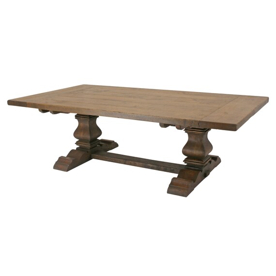 517 Large old world Belgian style dining table with leaves