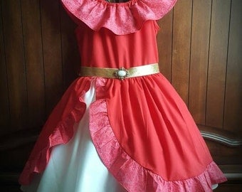 Elena of Avalor inspired 100% Cotton Dress with Petticoat included
