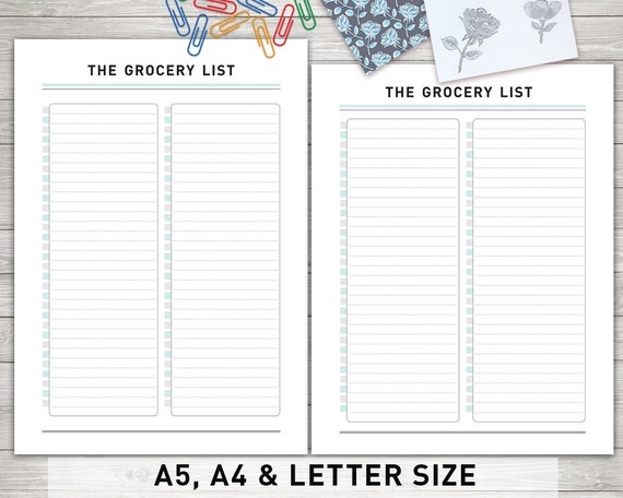 grocery list printable grocery list organizer