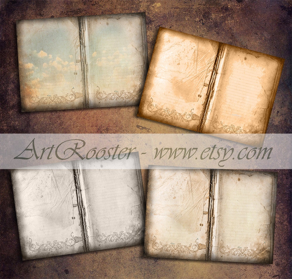 Vintage Scrapbook Journal Pages Background Digital Download