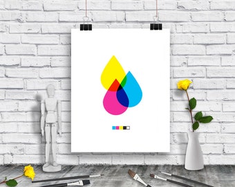 Designer Poster - Graphic Design Poster - CMYK art poster download - Cyan - Magenta - Yellow - Black - Poster - Instant Download Poster