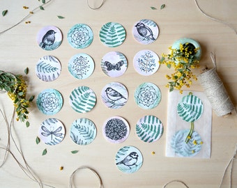 Sticker Set - Birds & Fern