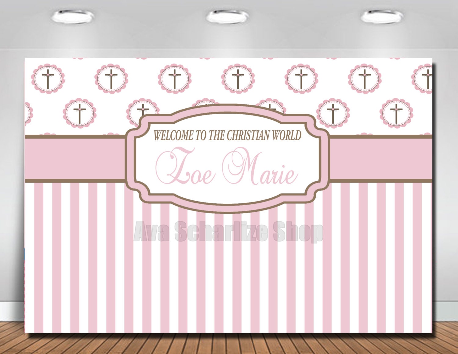 Christening Backdrop Baptism Backdrop Baptismal Backdrop