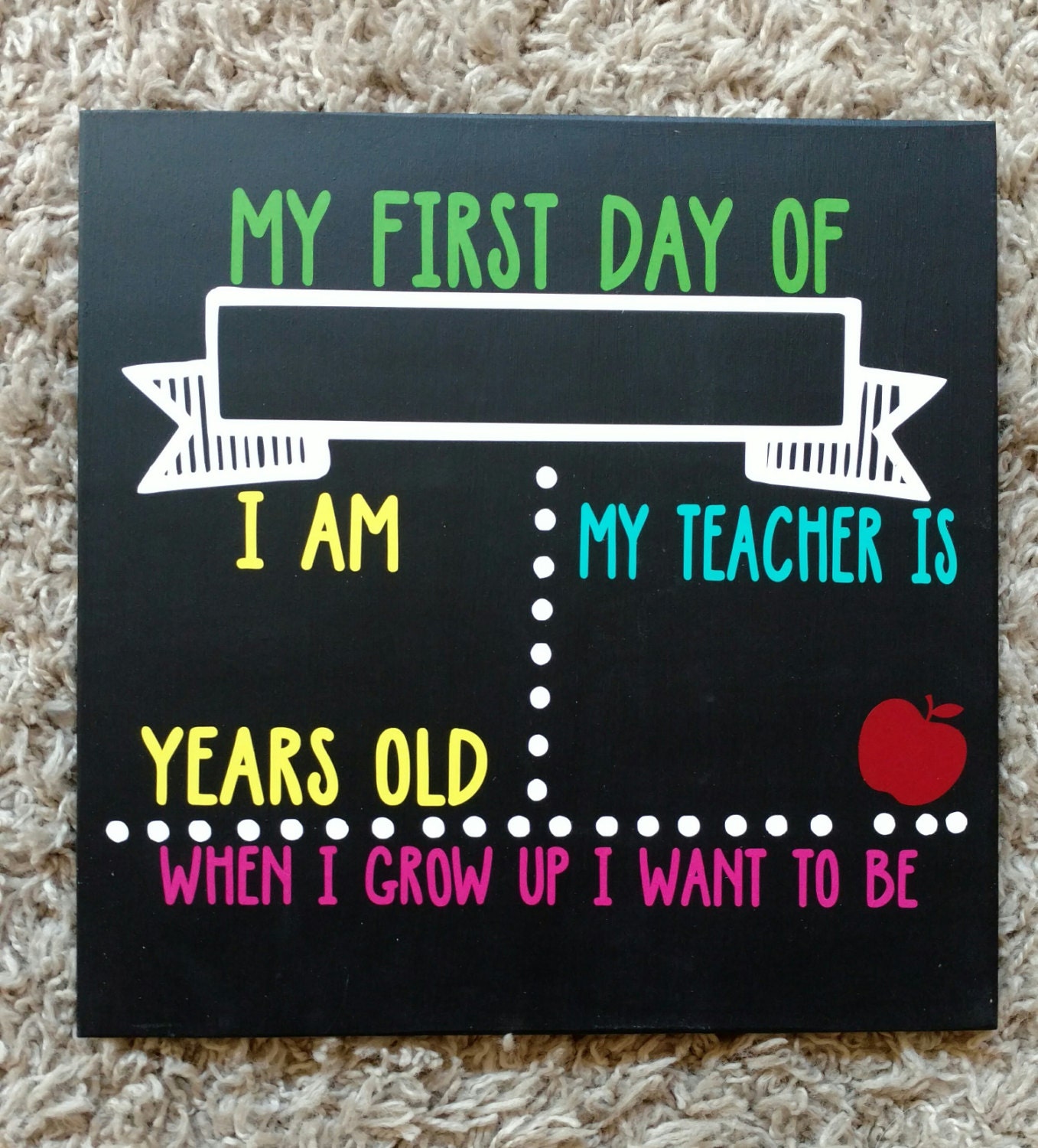 First day of school chalkboard