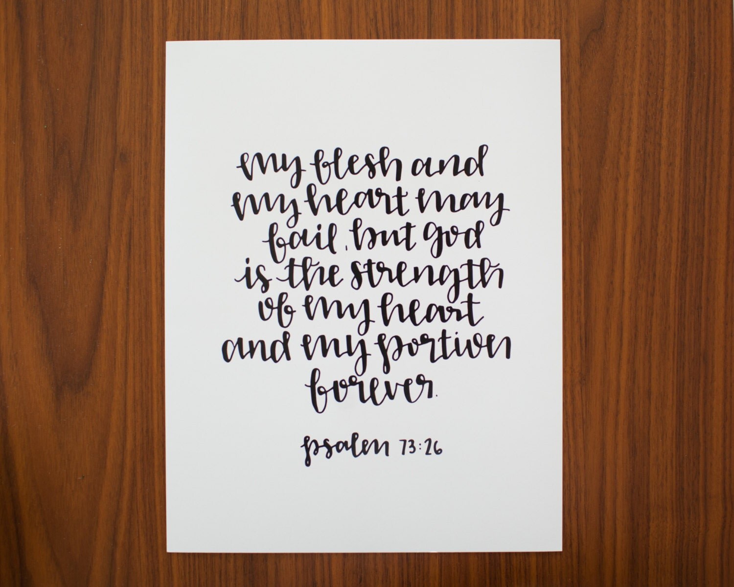 Psalm 7326 Bible Verse Calligraphy Wall Art Print