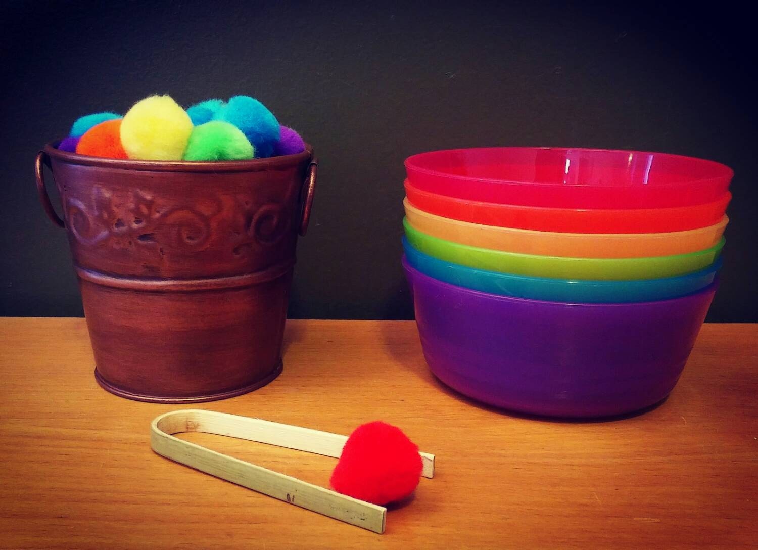 Montessori Color Sorting and Counting Work