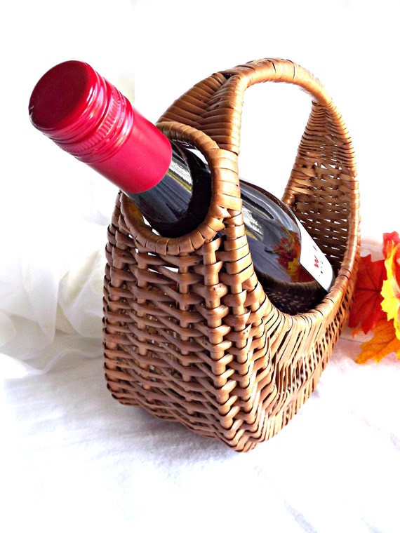 Wine Basket Carrier Wicker Wine Holder Vintage Wine Carrier