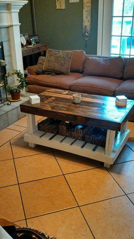 Reclaimed Two Tone Coffee Table by Pallet25 on Etsy