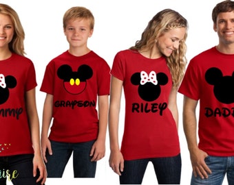 Disney Family Shirts, Family Disney Shirts, Matching Shirts Disney, Mickey and Minnie Head Shirts, Women's Disney Shirt, Disney Trip Shirts