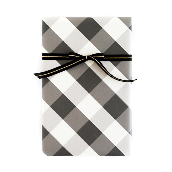 Buffalo Check Party, Gift Wrap, Black Buffalo Check, Lumberjack Birthday, Buffalo Check, Wrapping Paper, Black White Buffalo, Gift Wrapping Il_570xn