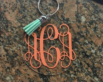 Monogram Tassel Keychain