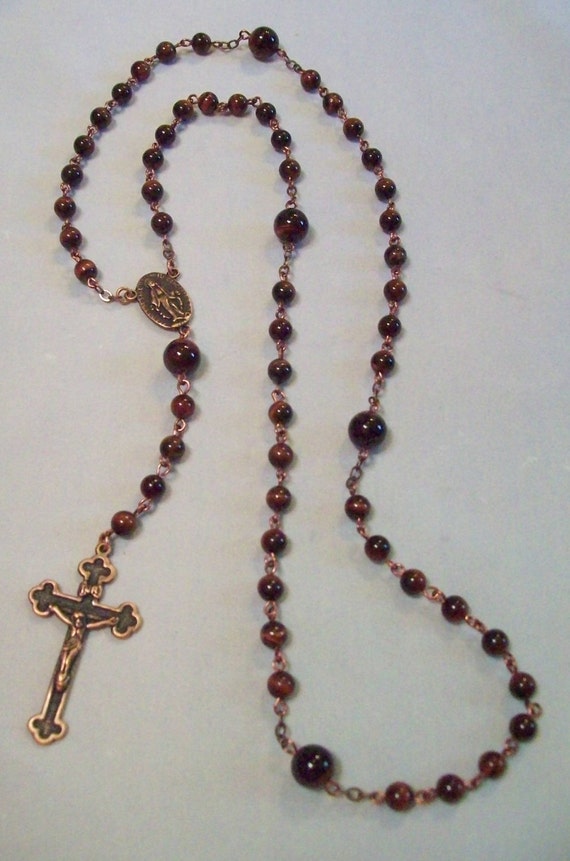 Rosary Prayer Beads Antiqued Copper Prayer Beads Meditation