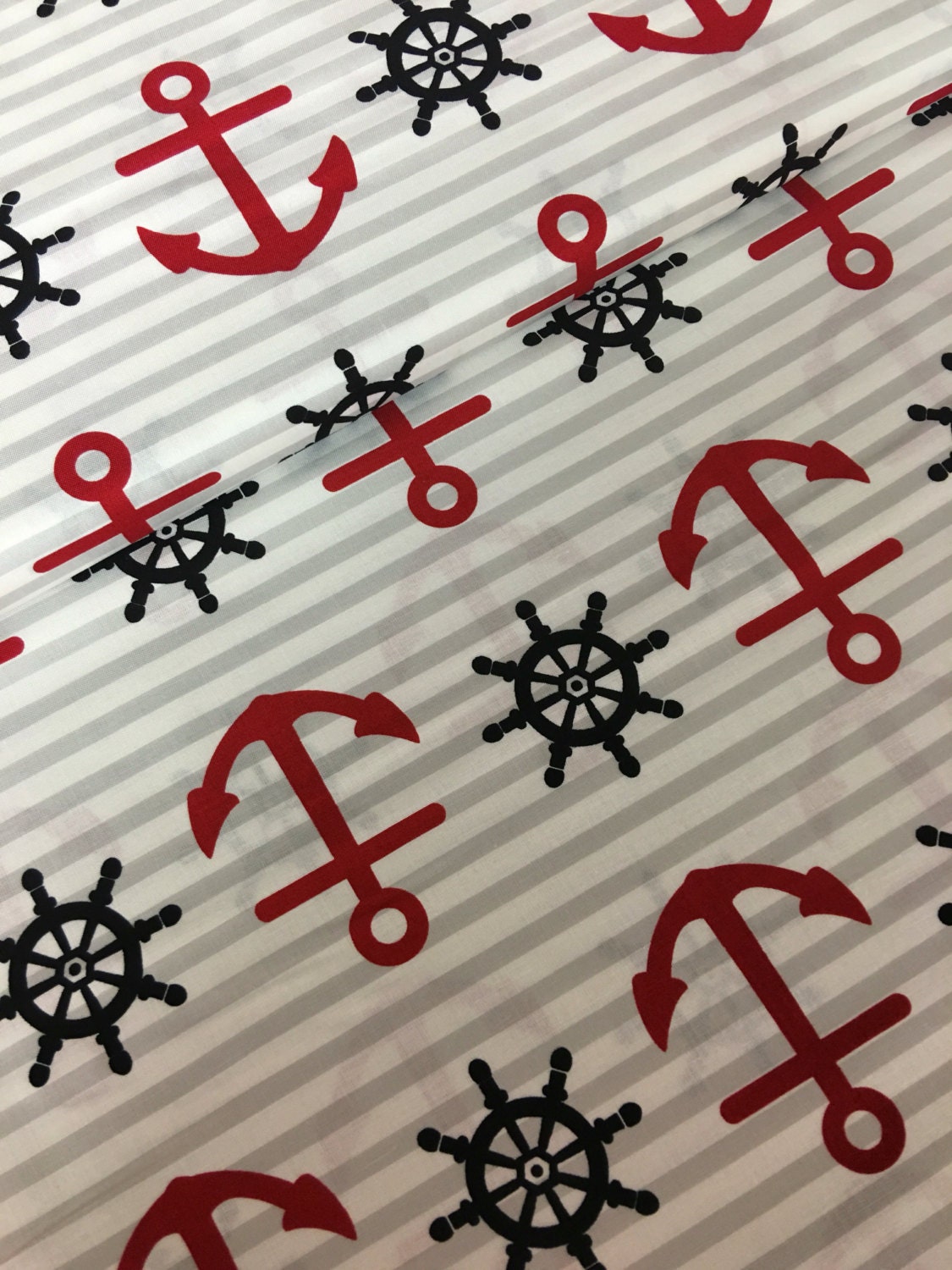 Anchor fabric nautical fabric ships wheel fabric