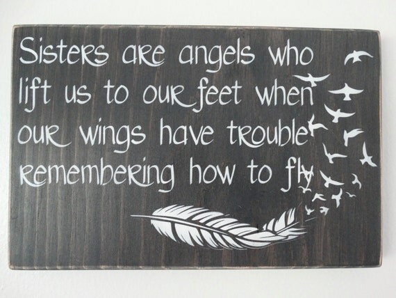 Sister Sign Custom Hand Painted 12 x 7 Wood Sign
