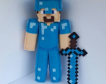 minecraft diamond steve plush