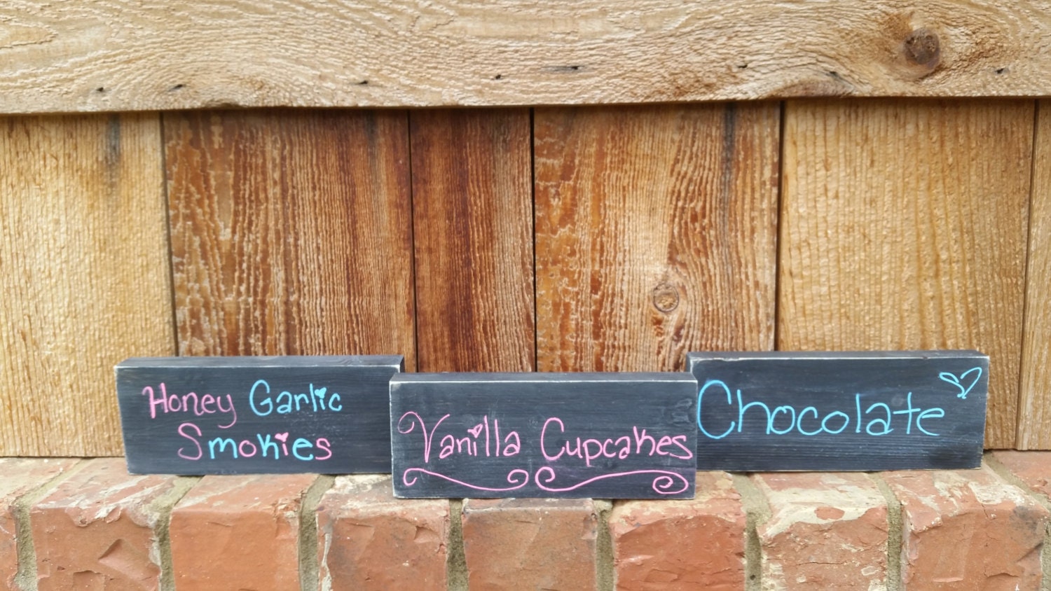 Set of 6 chalkboard food signs wedding food signs party