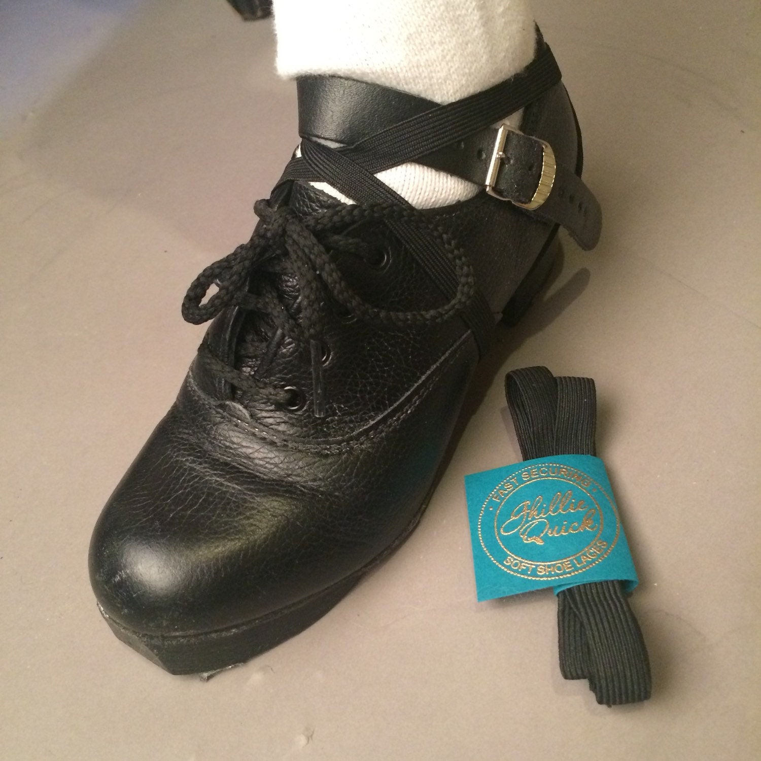 Irish dance hard shoe long elastics