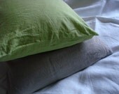 Simple light green linen pillow case stonewashed linen pillowcase shabby chic linen bed set by LUXOTEKS Simple light green linen pillow case stonewashed linen pillowcase shabby chic linen bed set by LUXOTEKS