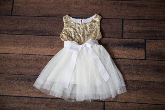 listing gold dress white flower girl listing gold dress white flower girl