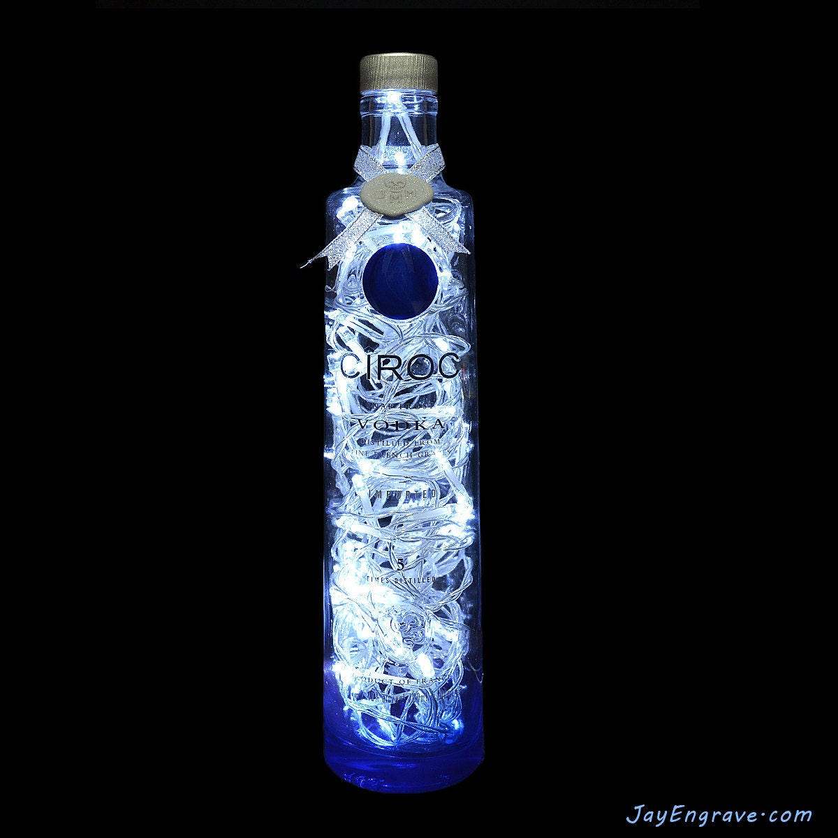 Ciroc Snap Frost Vodka Upcycled LED Bottle Lamp Light by