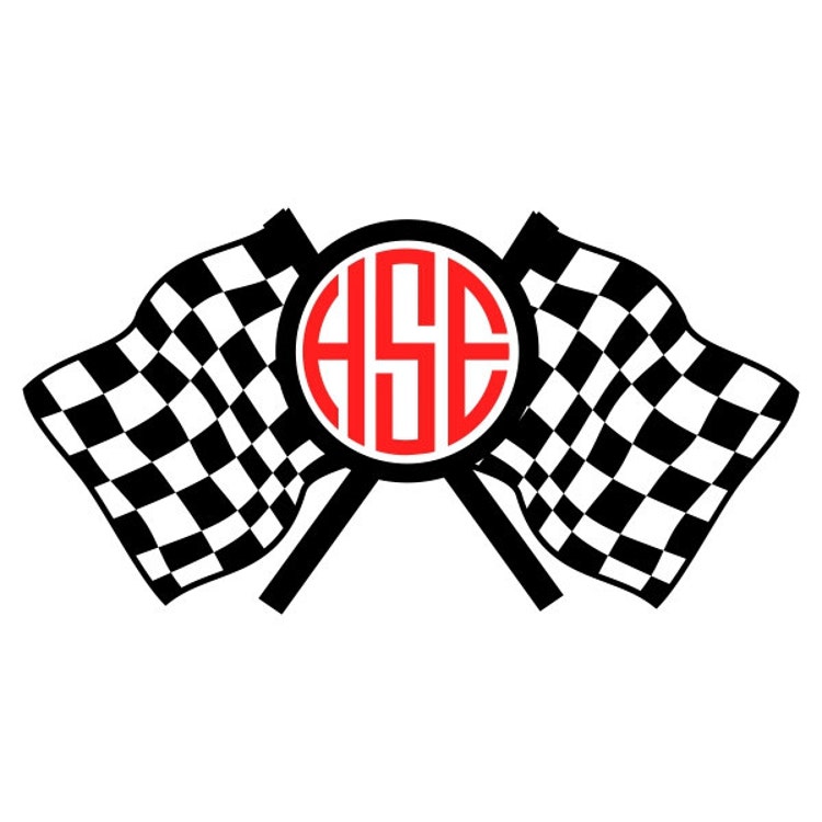 Race Flag Racing Cuttable Design Monogram SVG DXF by ...