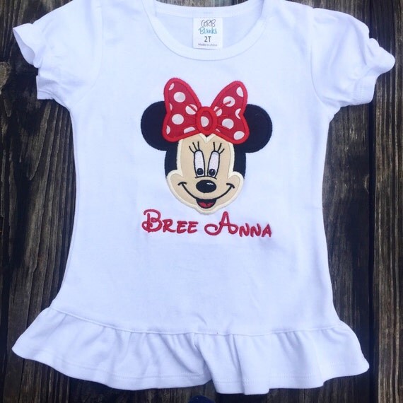 Full face Minnie Mouse applique shirt by Abbeylncb on Etsy