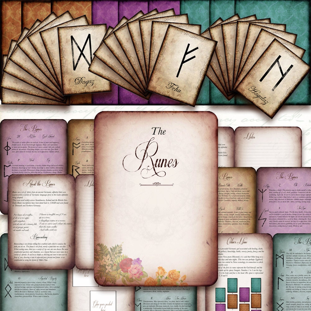 Printable Rune Cards And Book 5x7 Part TWO Of The Urban