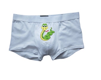 Funny snake panties, Snake boxer, Funny briefs, Personalized underwear, Mens lingerie, Sexy underwear for husband boyfriend fiance gift