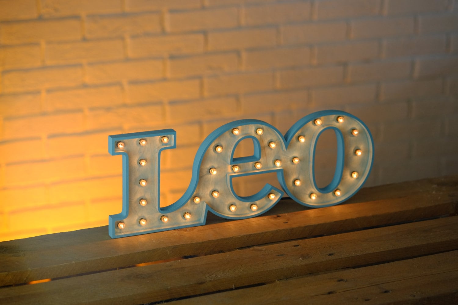 Letters of wood NAME sign light up nursery night light light