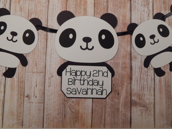 Panda Banner Panda Birthday Banner Panda Bunting Banner
