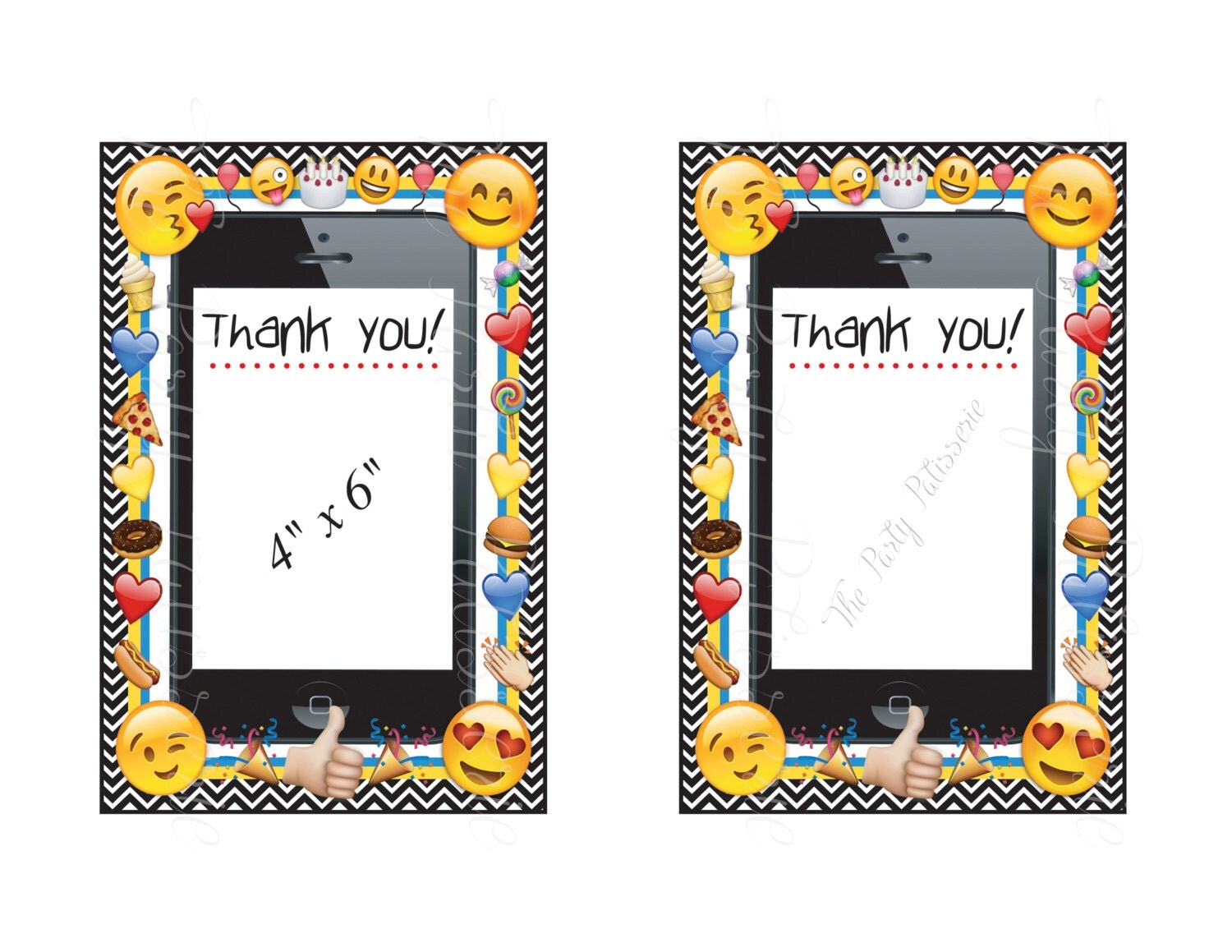 EMOJI Thank You Note Cards 3.5 x 5 or 4 x