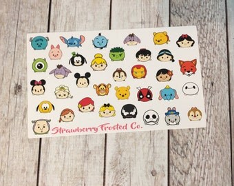 Large Tsum Tsum Inspired Themed Deco Sheet Planner Stickers- Erin Condern/ MAMBI Happy Planner