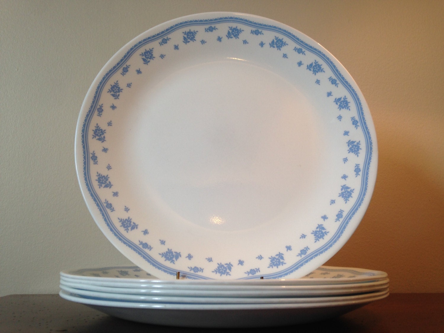 Corelle Morning Blue Dinner Plates Set of 6 / Light Blue