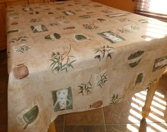 Tablecloth Model Olive oil 100% Polyester 84 " X 57 1/2 " / Free shipping in Canada and USA