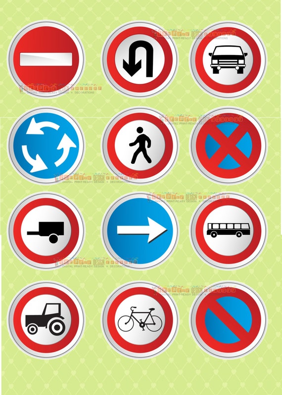 Stickers Traffic signs Printready and with cutting lines