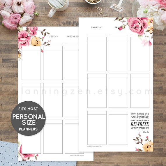 Printable Planner Inserts for Personal Size by PlanningZen on Etsy