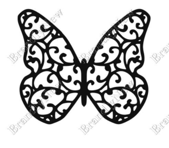 Swirly Butterfly Design / SVG PNG JPEG Download / File for