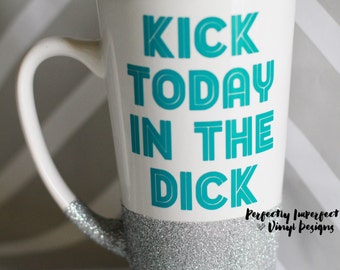 Personalized Latte Mug//Motivational Coffee Mug//Tall Coffee Cup//Glitter Dipped Latte Mug//Glitter Dip Coffee Cup//Funny coffee mug