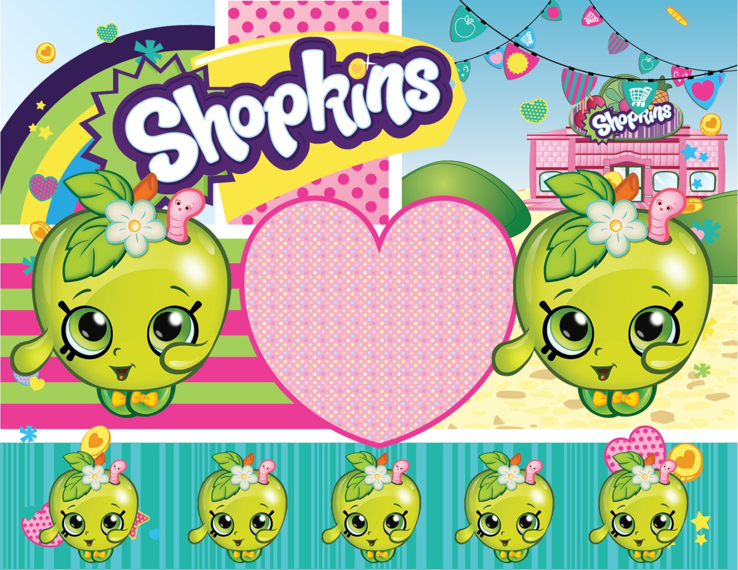 Shopkins Single Character Letter Size Mat Set by OhWowDesign