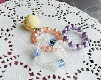 Jewelry set. 3*bracelets: macaroon and beads