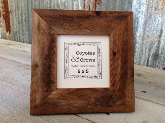 5x5 Rustic Picture Frame Reclaimed Wood Picture Frame 5x5