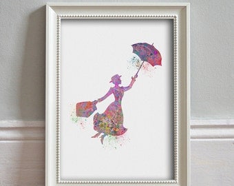 Mary Poppins Art Disney Gift Mary Poppins Print Home Decor Wall Decor Mary Poppins Poster Mary Poppin Party Julie Andrews - PRINT