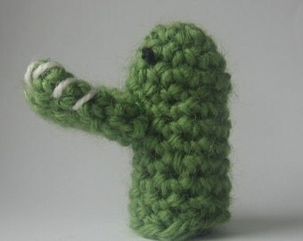 crochet puppet finger small marionette crocodile toys 6 cm 2,4 inch nutka_art handmade